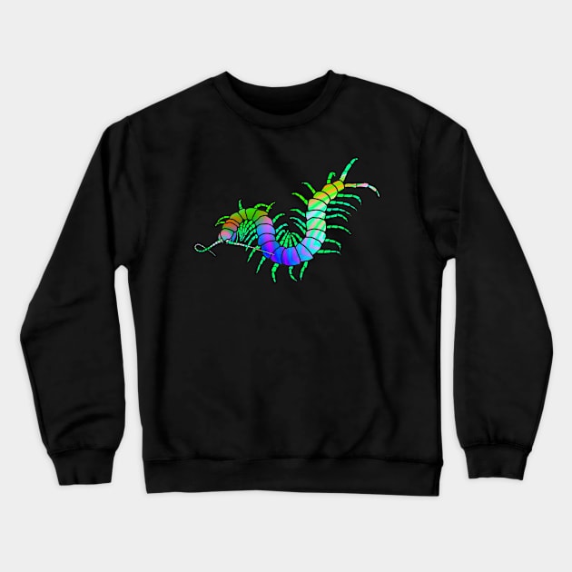 Colorful Centipede Crewneck Sweatshirt by techno-mantis